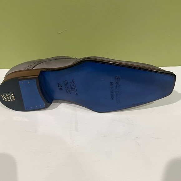 Emilio Franco shoes dressy gray leather calf wing tip - Picture 5 of 5